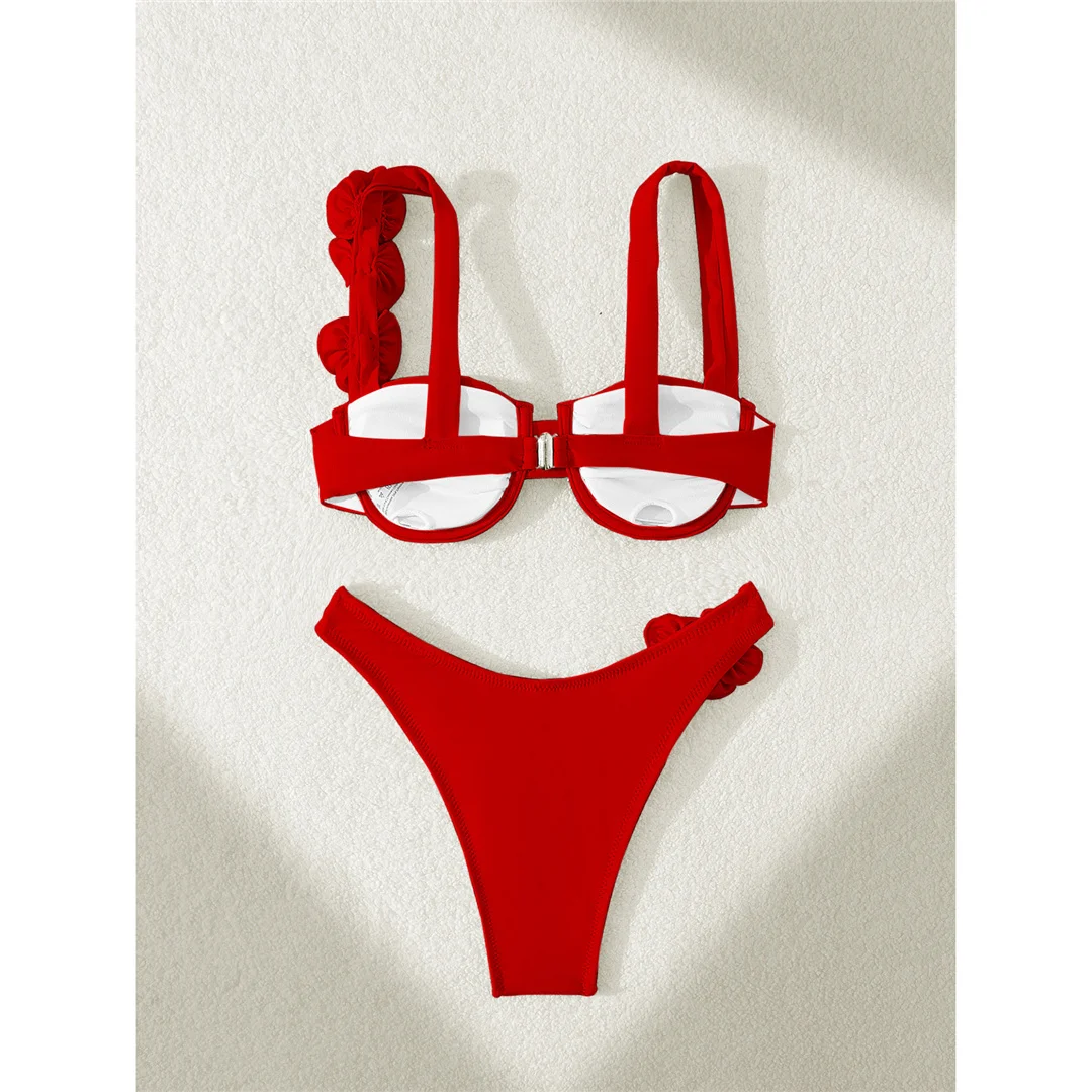 Sexy 3D-Blumen-Bikini mit Bügel, Damen-Badeanzug, zweiteiliges Bikini-Set, brasilianischer Badeanzug, Badebekleidung, Modell V7970. – Detail 11
