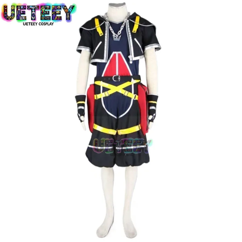 

UETEEY Anime Kingdom Hearts Cosplay - Kingdom Hearts 2 Sora Cosplay Costume with Necklace Halloween Clothes