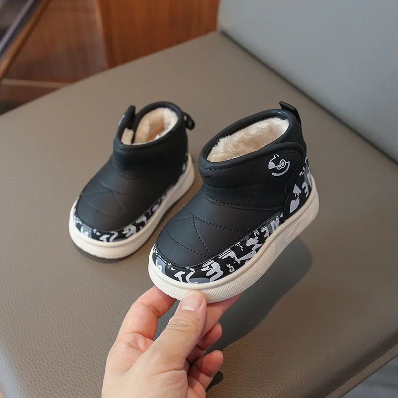 Kinderstiefel 2025 Herbst Neu mit warmen Plüsch-Babyschuhen Kind Schneestiefel Mode Damen Stiefeletten Allmatch Kind Shoe Богакиangnya