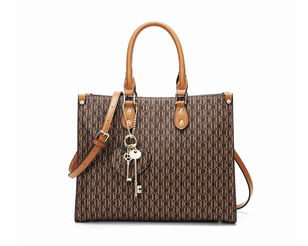 

High Quality Exquisite Handbag with Pendant, Minimalist Style, Letter Printed Large Capacity Women's Commuting Shoulder Bag