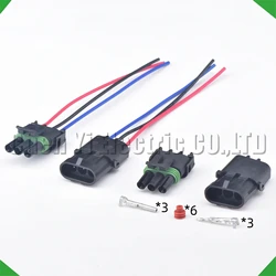 3 Pin Automotive Waterproof female male Haltech MAP TPS Connector coil Wire harness Plug Socket 12010717 12015793 with 16 awg