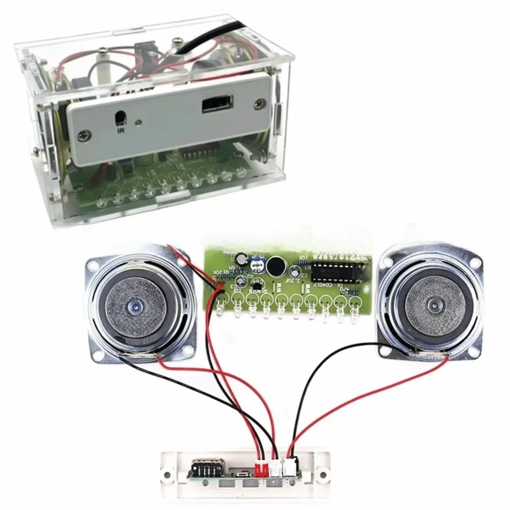 Dual-Channel-Bluetooth-Lautsprecher-Kit, multifunktionales Musikspektrum-DIY-Lautsprecher-Kit, Lötübungs-MP3-Verstärker – Detail 4