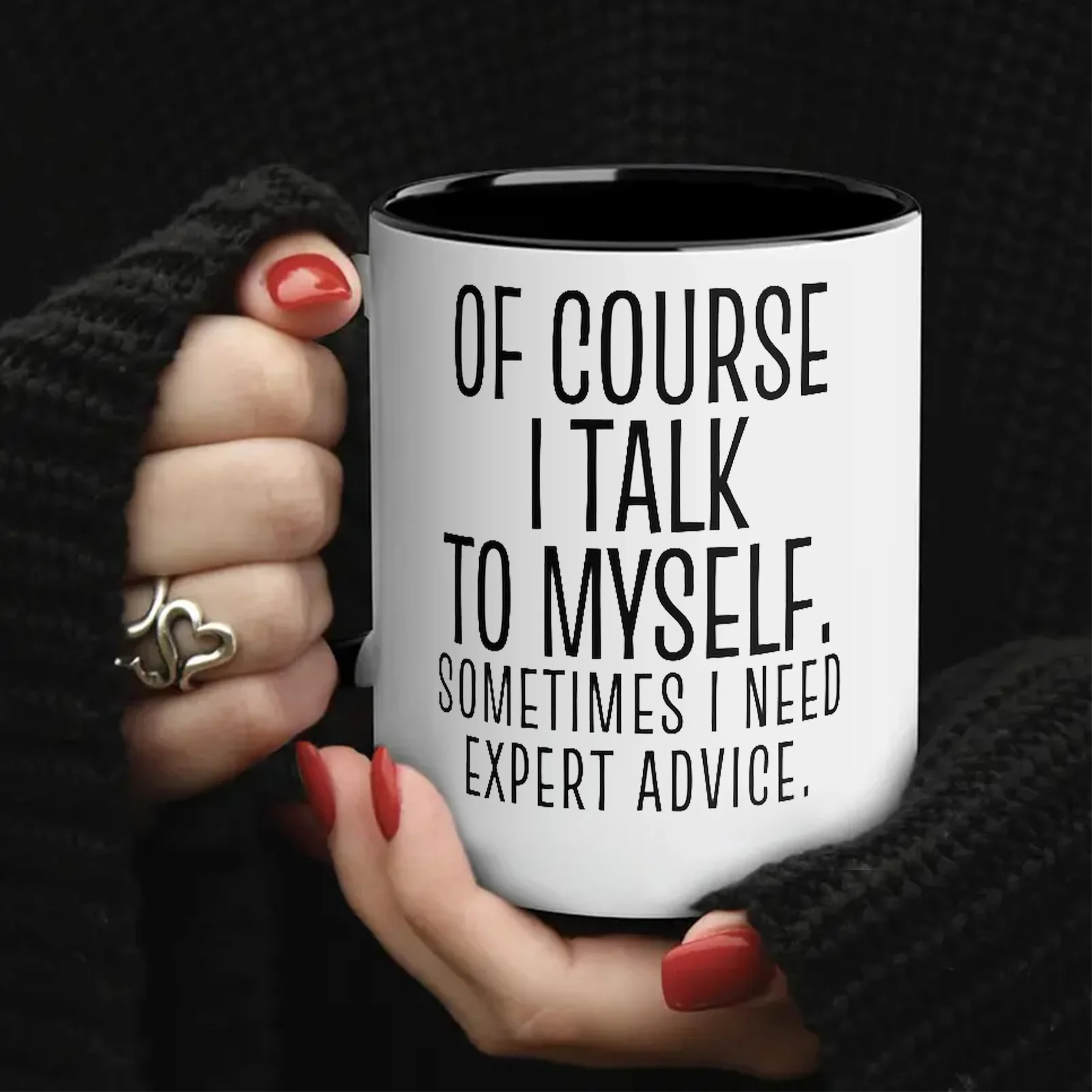 

Insulated Ceramic Coffee Mug - Reusable, Multipurpose Drinkware with Witty Self-Reflective Design