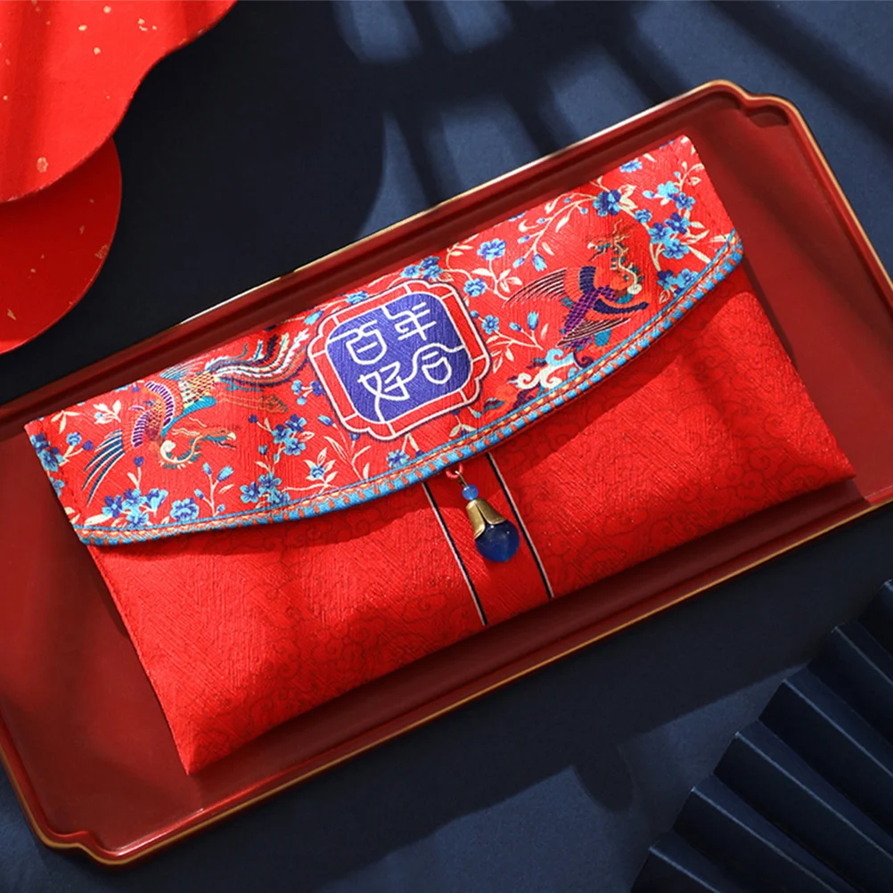 Wedding Red Envelope Gifts Bridal Shower Envelopes Money Holder for Cash Wallet Cloth Chinese Bride Style