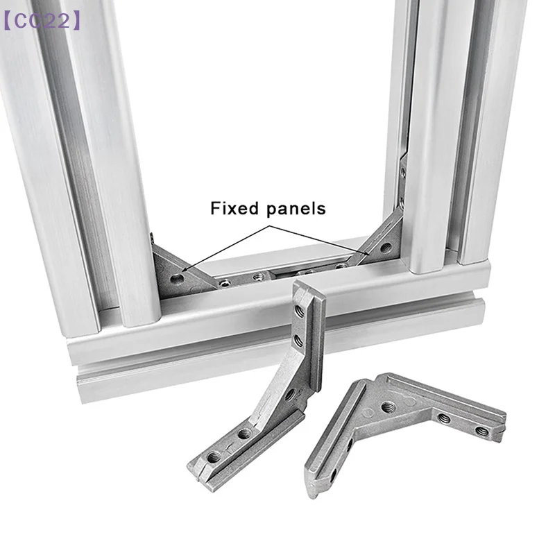 【CC22】2/4Pcs 2020 3030 4040 Panel Iinstallation Board Angle Slot Connector Fixing Hardware Door Frame Corner Code Profile{C}