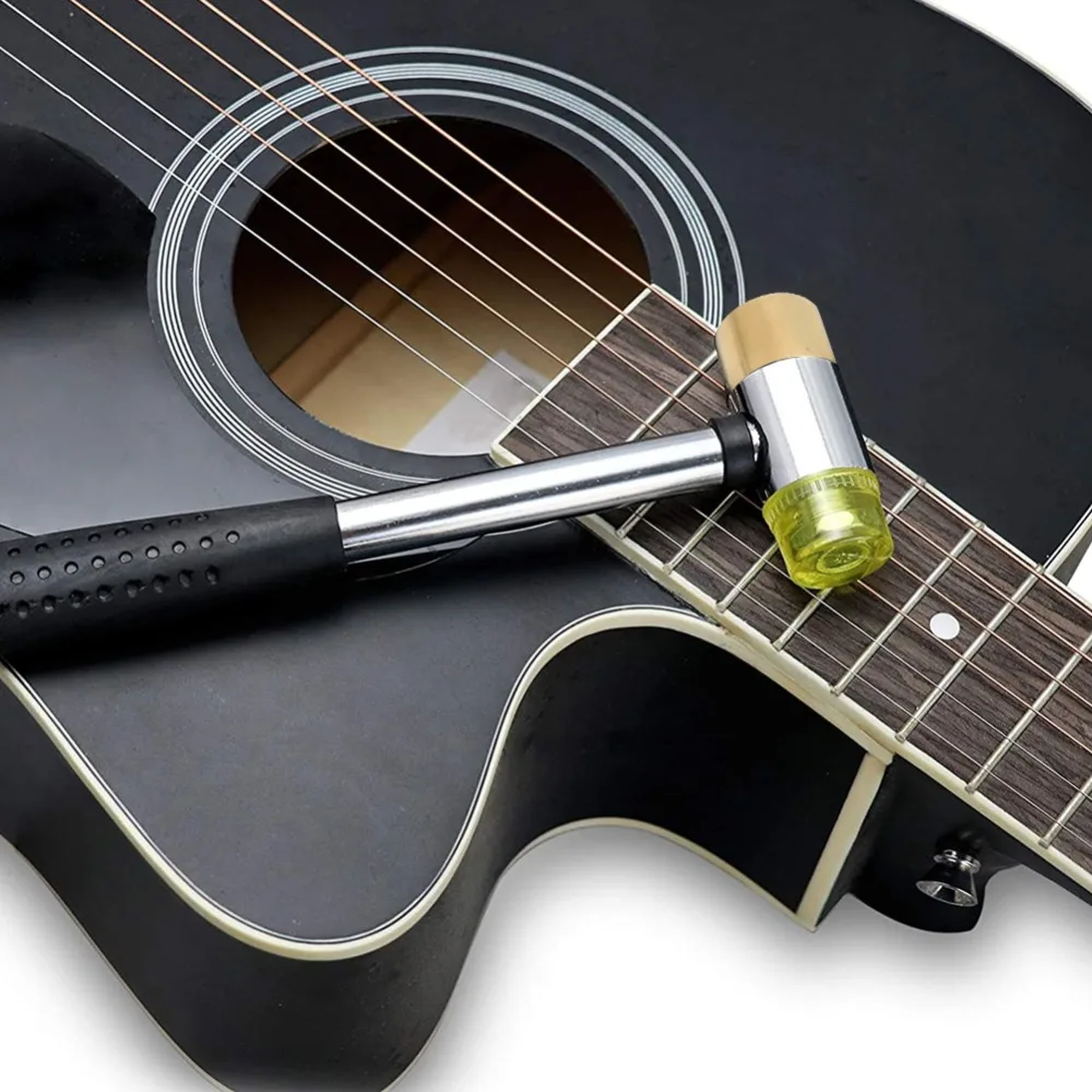 Professional Metal And Plastic Guitar Fret Hammer Yellow + Gold Instrument Repair Hammer Fretting Hammer For Luthiers