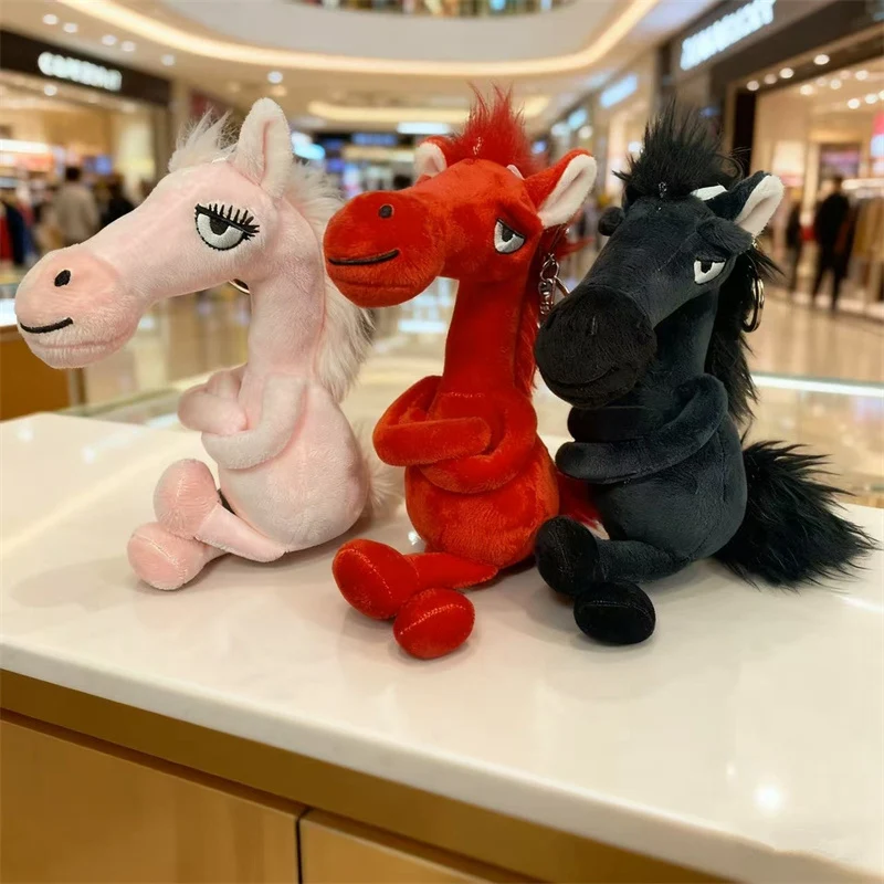 الأحمر ملاحظة حار نمط جديد 2026 سنة الحصان التميمة أفخم قلادة عالية الباردة الظلام الحصان دمية حقيبة سيارة ديكور الأسرة صديق هدية #4