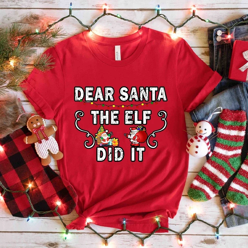 Santa Claus T-shirts for Women Emergency Room Nurse Ugly Christmas T-Shirt Christmas Tree Tee Shirts Happy New Year Tshirt