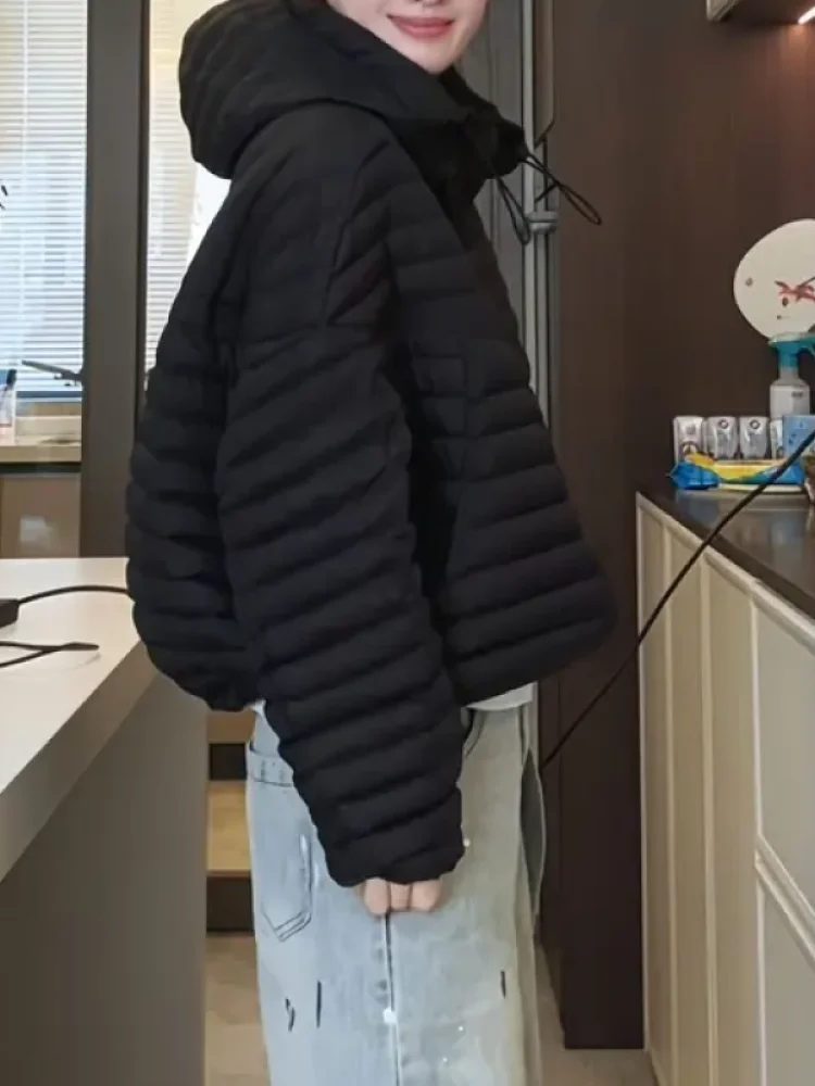 

Модная весенне-осенняя корейская одежда: однотонная хлопковая толстовка с капюшоном и длинными рукавами для женщин, с эффектом стройности и стильным дизайном