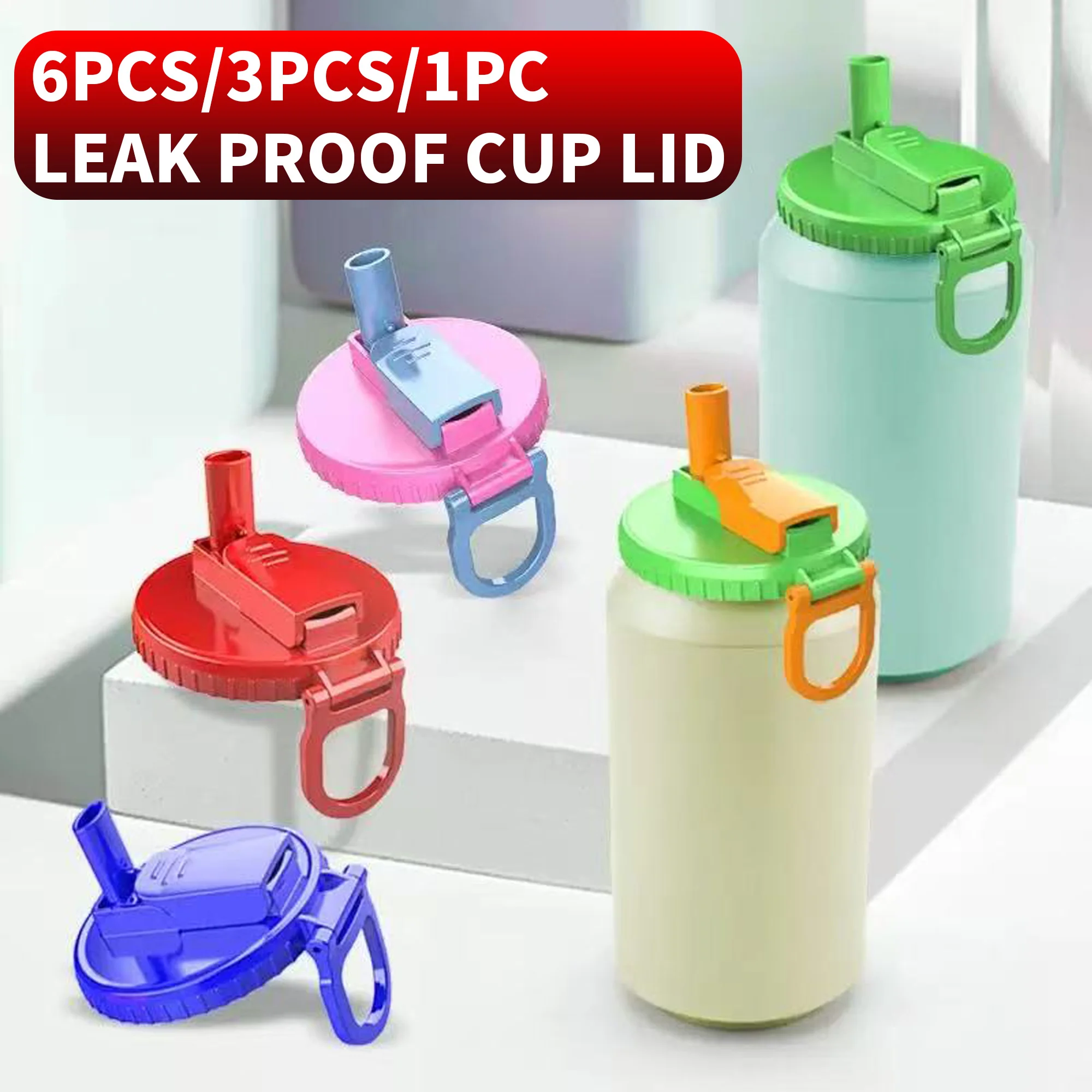 Silicone Straws Soda ​Can CoverReusable Can Lid, Airtight Plastic Cover for 12oz Soda Cans & Beer Cans, Leak-Proof Snap-On Seal,