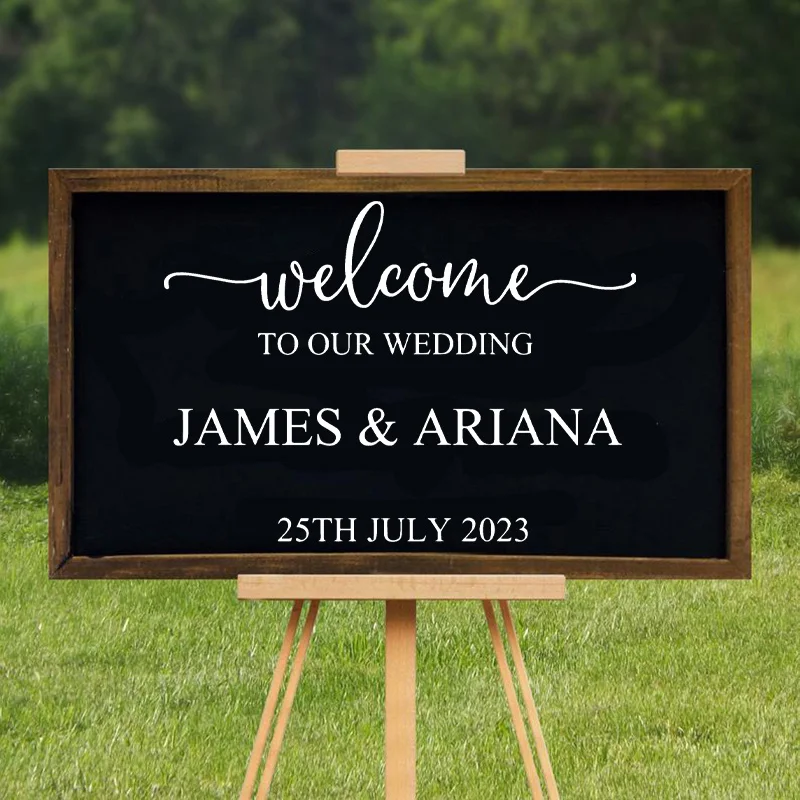 Customized Welcome Mirror Vinyl Sticker Personalized Names and Date Wall Decal Wedding Party Decor Wedding Sign Vinyl Mural S627