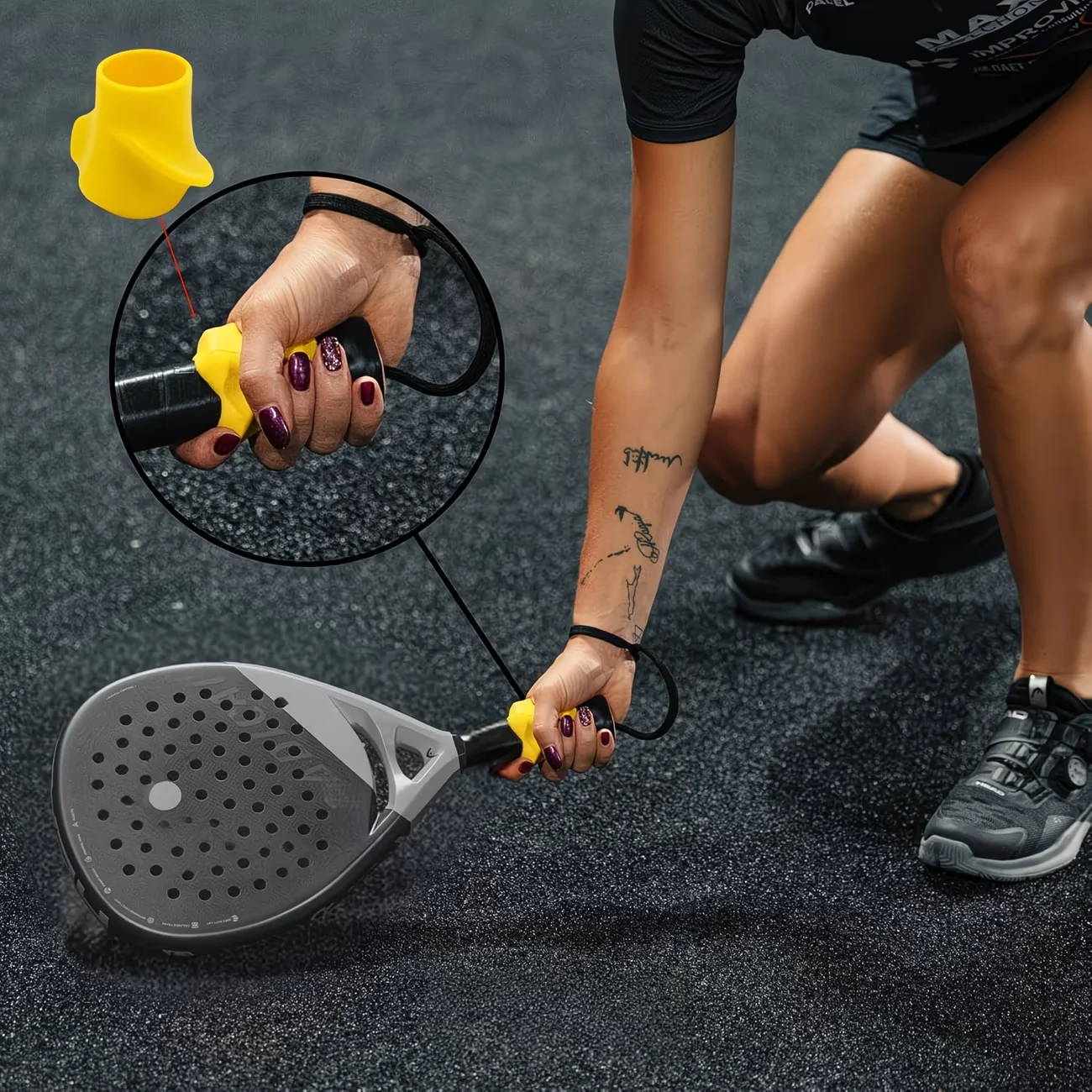 

Silicone Tennis Pickleball Racket Corrector Shock Absorbing Trainer Easy Installation Posture Beginner Sports Skill Improvement