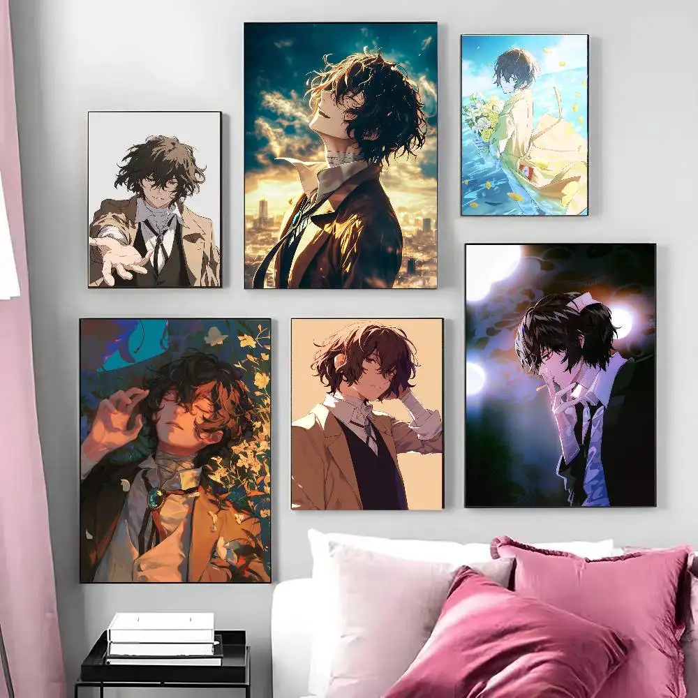 Dazai Osamu Anime B-Bungo Stray Dogs Posters Living Room Bar Cafe Quality Canvas Vintage Style Comics Painting Art Home Wall Dec