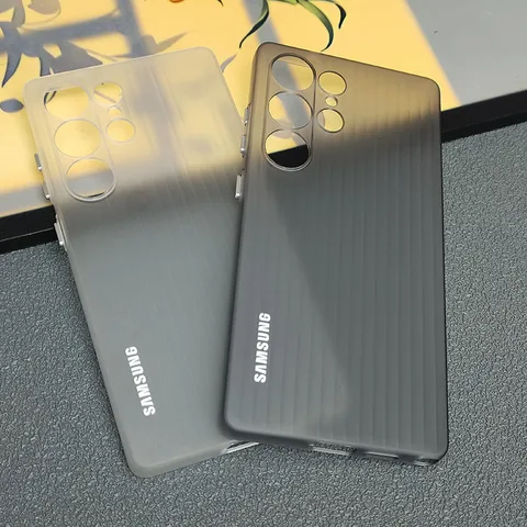 Матовый тонкий прозрачный чехол для телефона с гофрированным узором для Samsung Galaxy S26 S25 S24 S23 Ultra Plus, противоударный чехол в ультратонкую полоску
