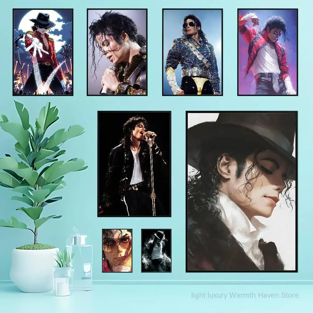 Cute Chibi M-Michael Jackson Poster Fancy Wall Sticker for Living room bar retro decorative painting room