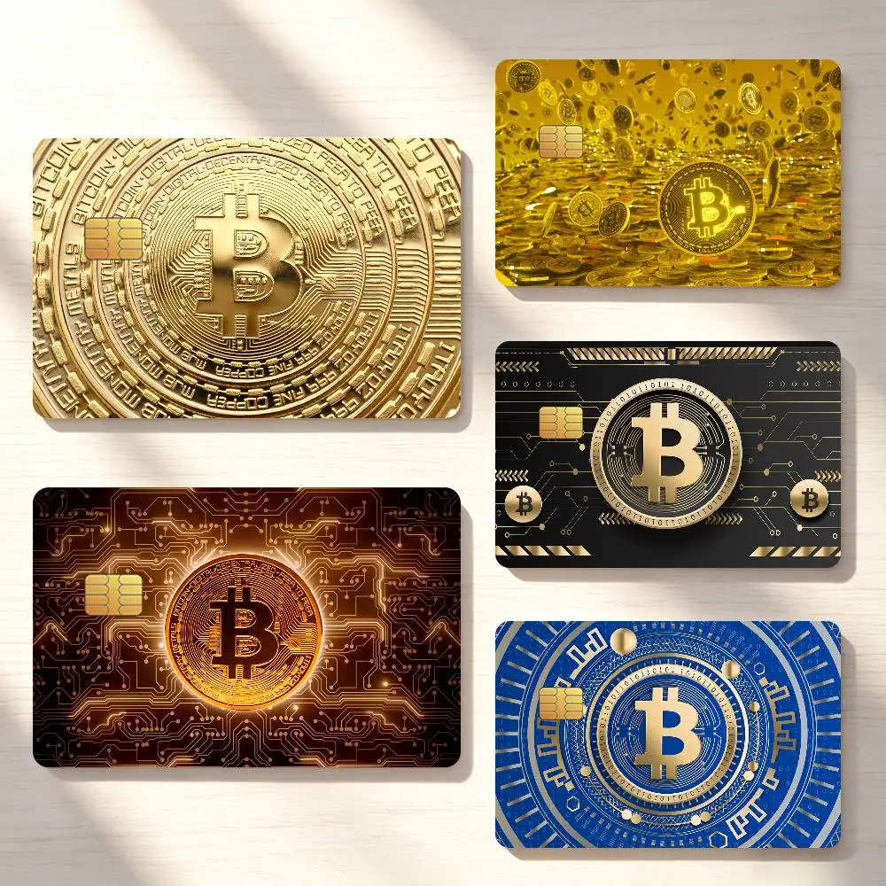 Luxury Bitcoin Fashion Credit Card Sticker Waterproof Anti-Scratch 4PCS Bank Debit Traffic Cover Decoration