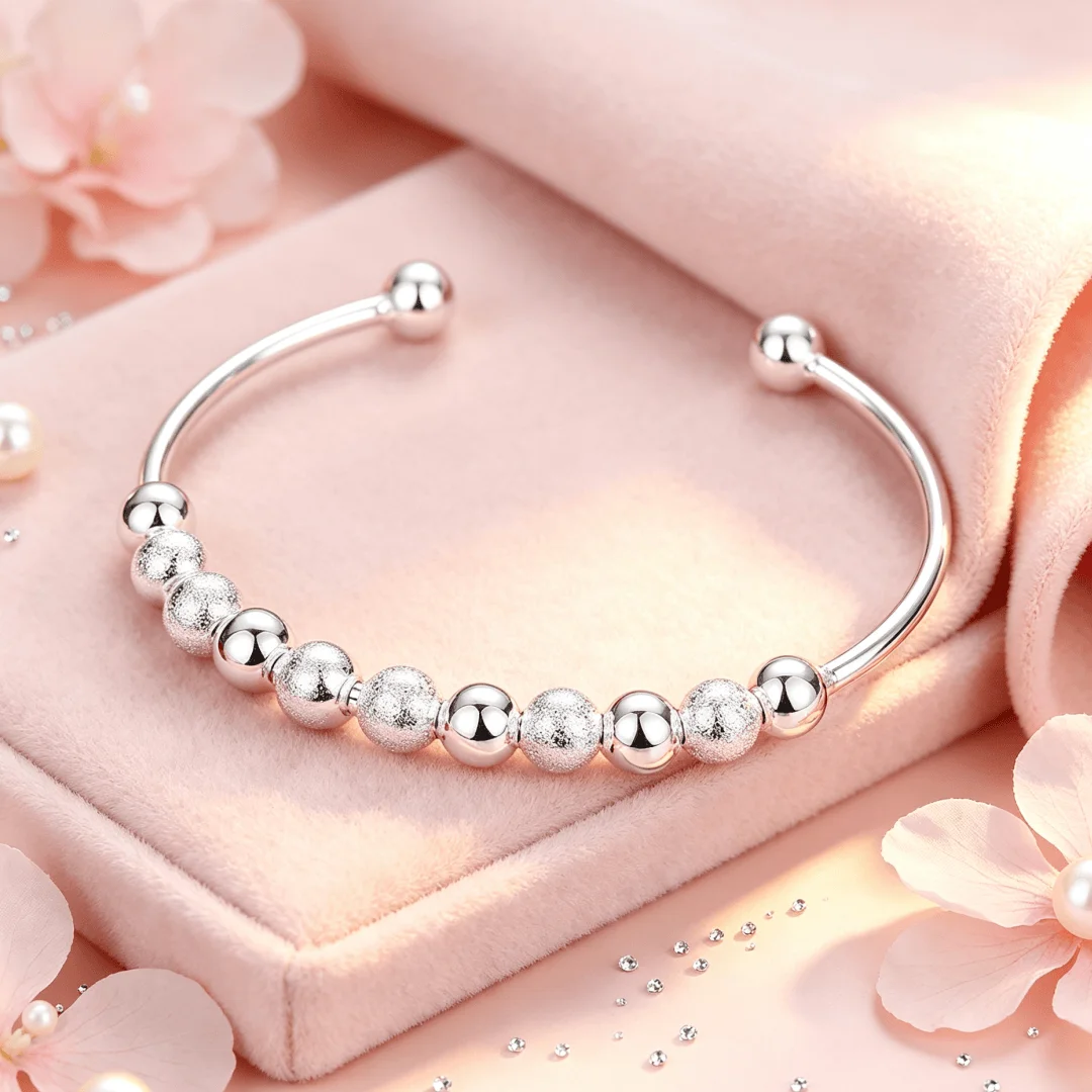 Gorgeous 925 Sterling Silver Round beads bangles Bracelets for Women adjustable Jewelry Fashion Party Gifts wedding Engagement