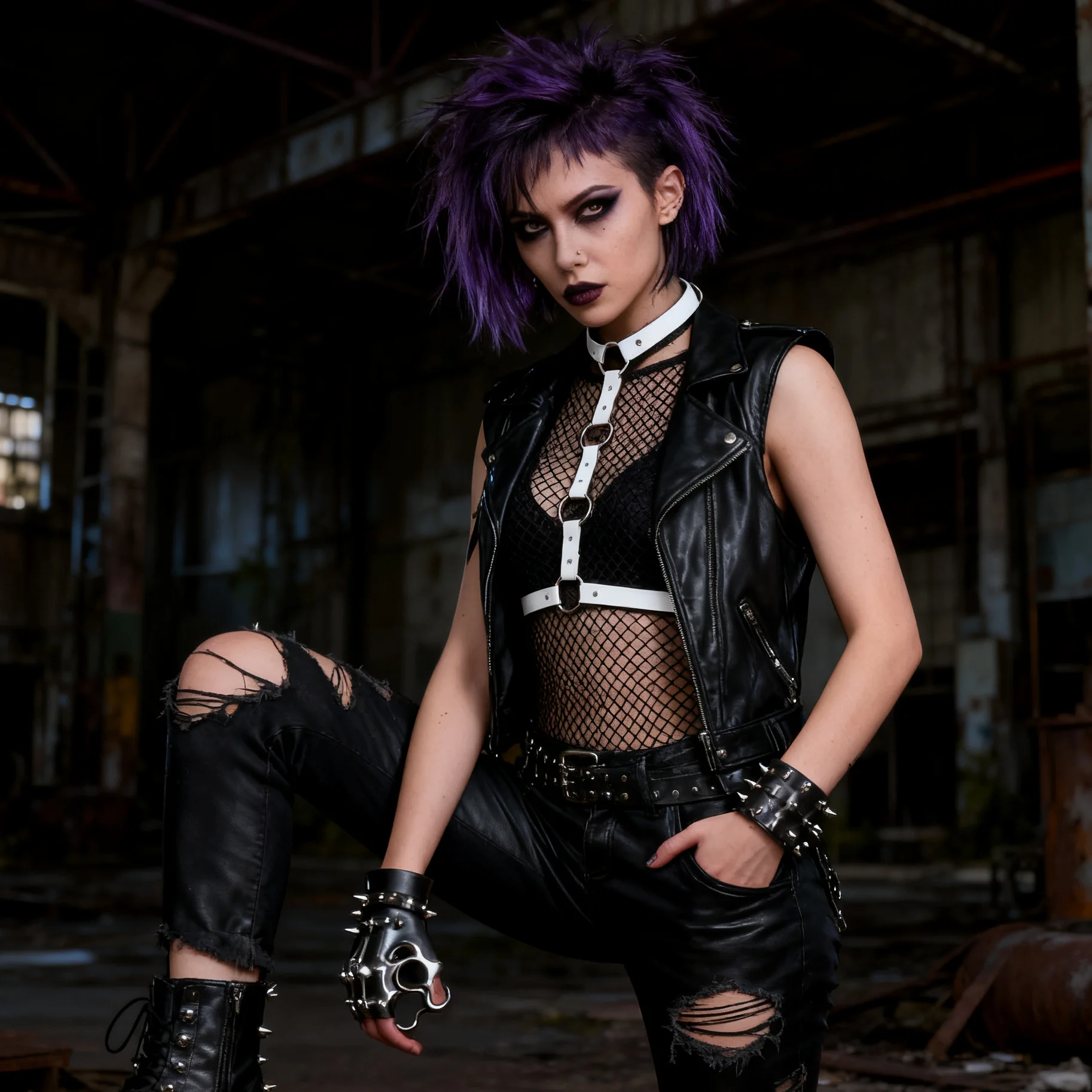Damen Gothic Body Harness Punk Choker Kragen Taillengürtel, Punk Brustgürtel Rave Accessoires für Frauen