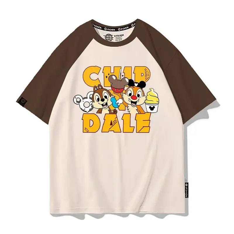 

футболкаwomen's t-shirts and polos Disney Chip & Dale Cartoon Print T-Shirt Unisex Summer New American Style Couple Matching Tee