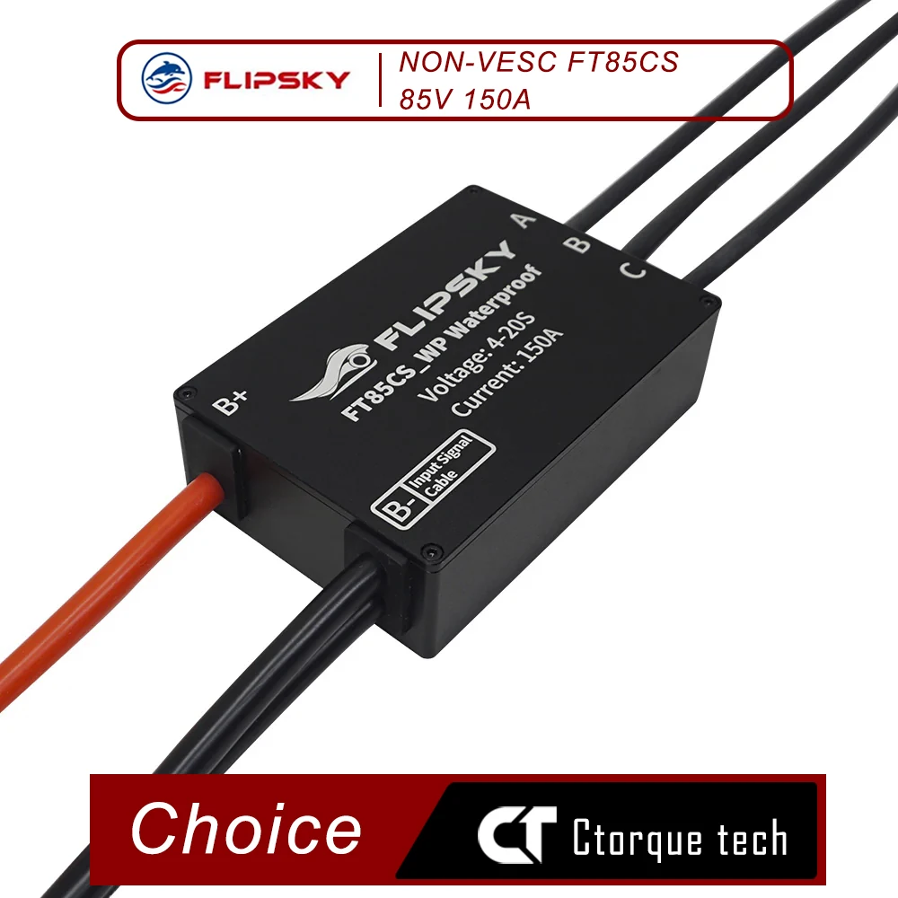 

Flipsky IP68 Waterproof NON-VESC FT85CS 85V 150A With Aluminum Enclosure For Electric Scooter Ebike Speed Controller Efoil