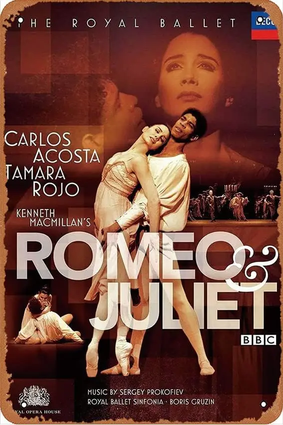 Romeo & Juliet - The Royal Ballet Film Movie Poster Retro Metal Tin Sign Wall Home Wall Art Metal Tin Sign,cave,bar,Club, Me