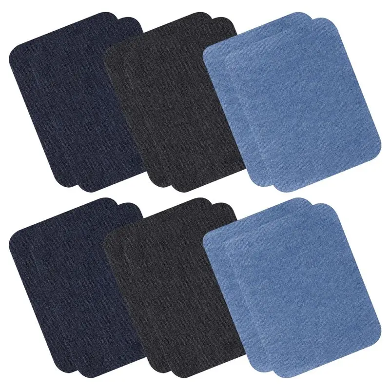 

TEXU Iron On Denim Patches For Clothing Jeans 12 Pcs, 3 Colors (4.9 Inch X 3.7 Inch)