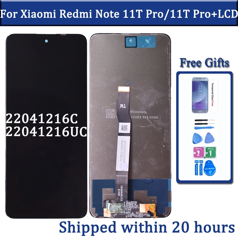 6.6'' For Xiaomi Redmi Note 11T Pro LCD Display Screen Frame Touch Panel Digitizer For Redmi Note 11T Pro+ 22041216UC LCD