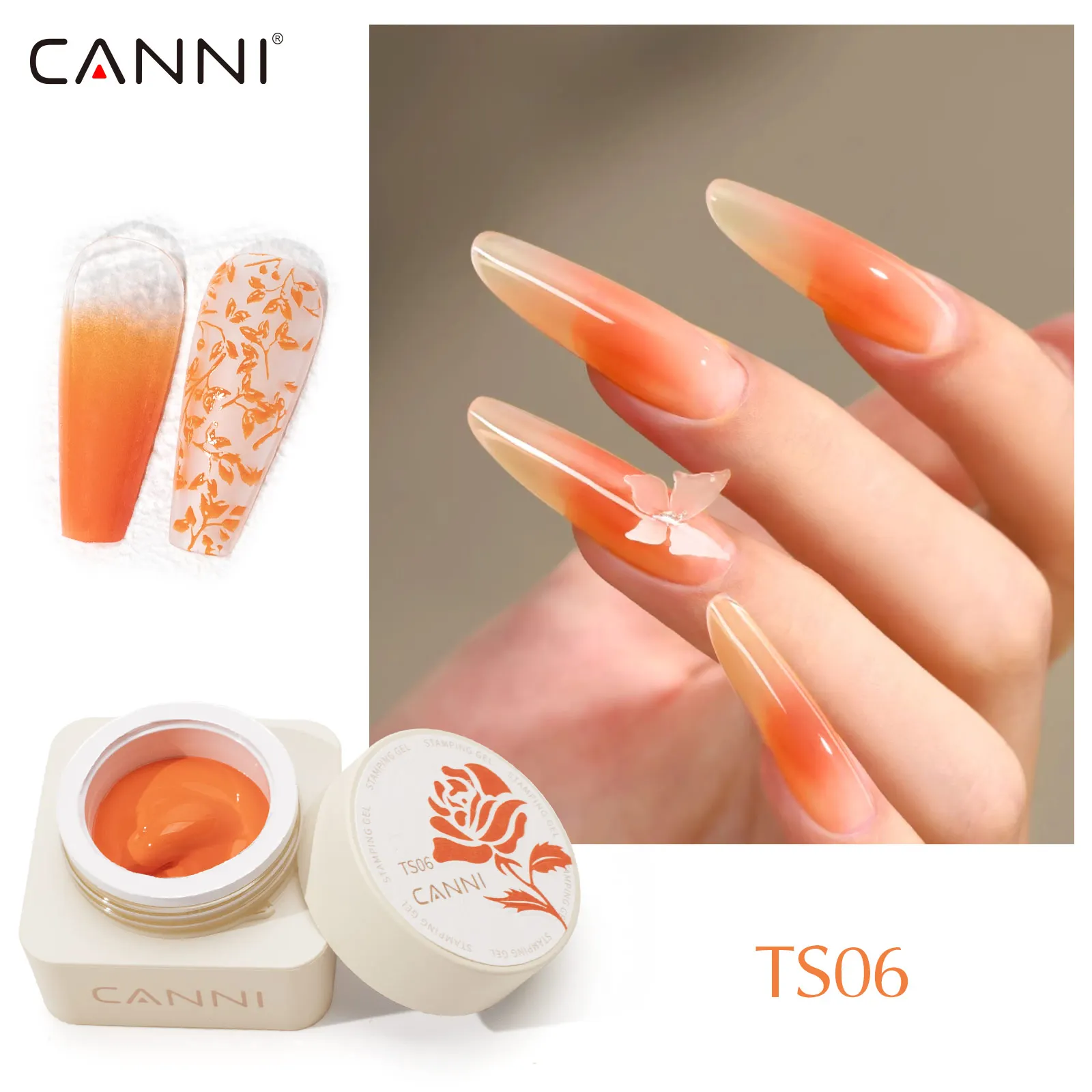 CANNI Stamping Gel Creamy Painting Gel 5ml Easy Transfer Stamper Pigmented Varnish For Nail Drawing Fast French Nail Design
