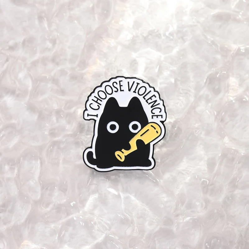 Niedliche Katzen-Emaille-Anstecknadeln, individuell, „My Cat And I Talk Shit About You“, Broschen, Anstecknadeln, Kleidung, Tierschmuck, Geschenk für Kinder und Freunde – Detail 4
