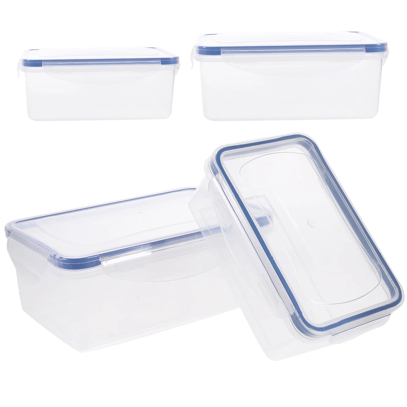 

4Pcs Lunch Containers Airtight Food Storage Container Microwave Safe Reusable Clear Bpa Free Portable Sandwich Holder for Picnic