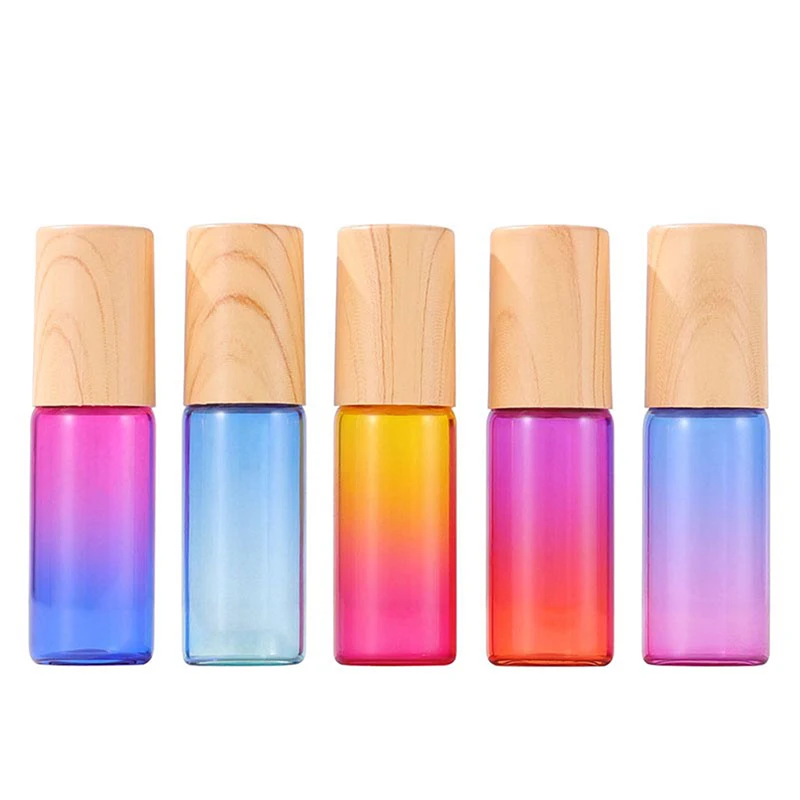 

Glass Roll On Bottles 10ml Gradient Color Empty Bottle Roller Ball Bottle For Essential Oil Travel Kit