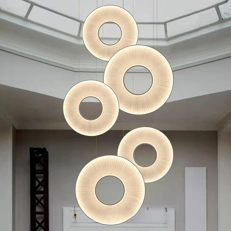 

Circle living room sofa side atmosphere standing lamp B & B Zen bedroom atmosphere fabric exhibition hall decoration LED