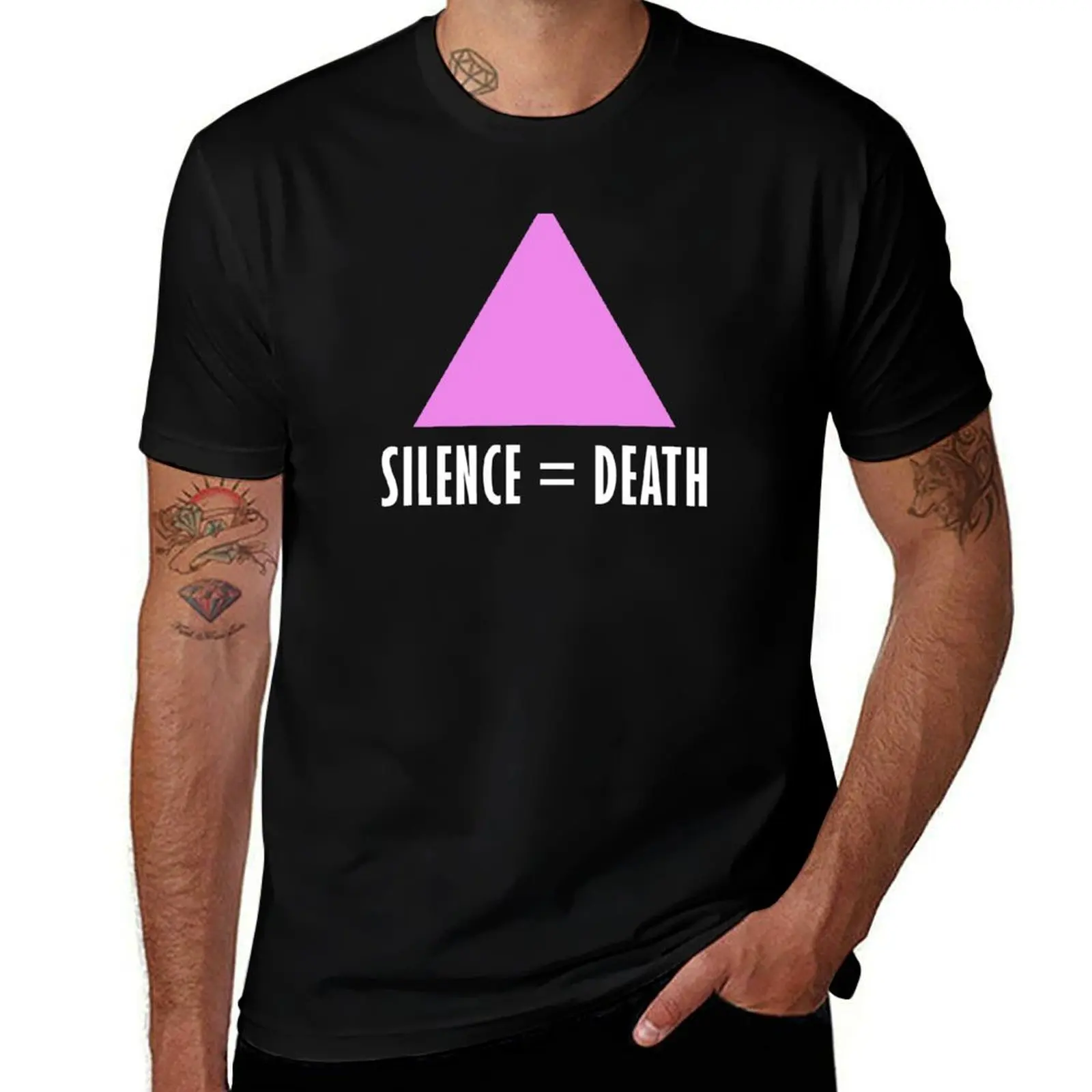 

Silence = Death T-Shirt funny costumes designer shirts summer top fitted t shirts for men