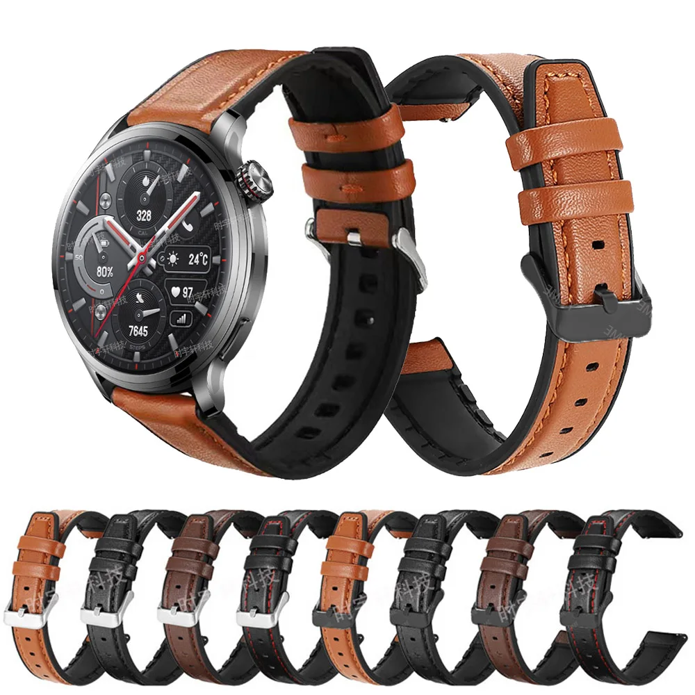 

For Honor Watch 4 Pro Smartwatch Strap Leather Silicone 22mm Watchband For Honor Honor Watch GS Pro/GS 3/Magic 2 46mm Bracelet