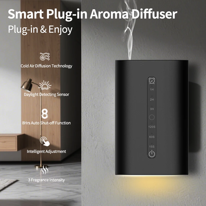WiFi Control 600 Sq Ft Cold Air Scent Machine Wall Mounted Essential Oil Electric Smart Plug In Waterless Diffuser