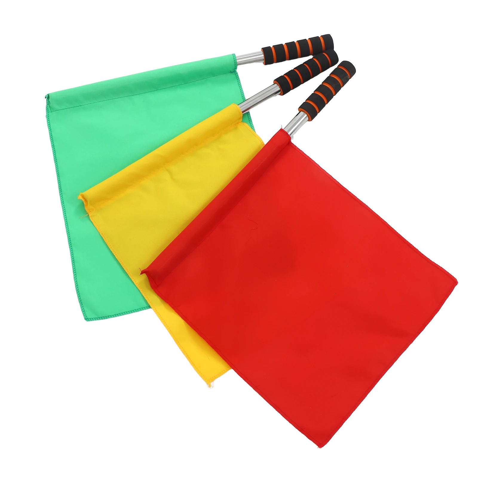 

3pcs Traffic Flags Referee Signal Fan Referee Flags Cheering Racing Car Safety Sports Hand Red Yellow Green