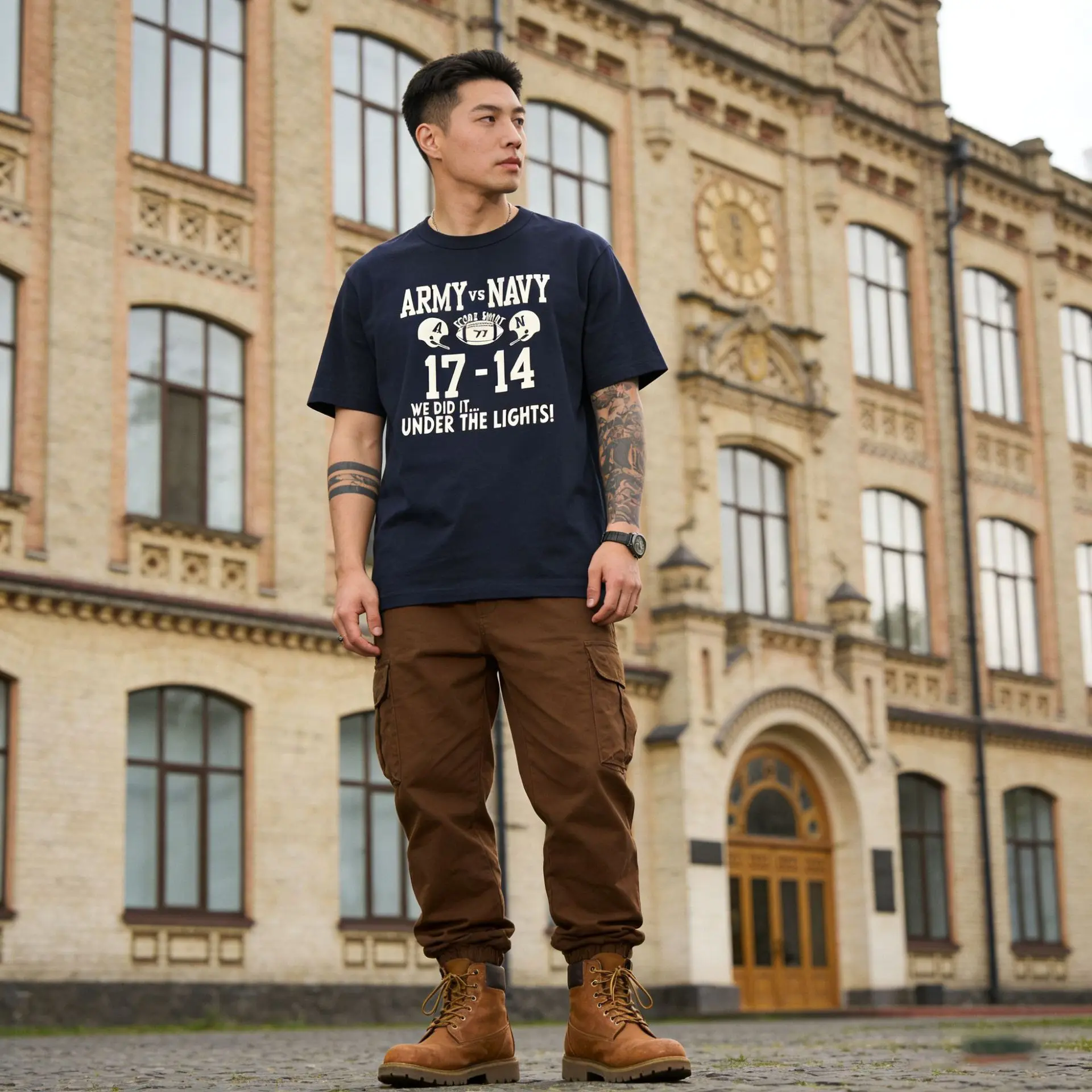 

OKONKWO_Heavy Thick T-shirt 210g Men's Rugby Round Neck Short Sleeve TEE