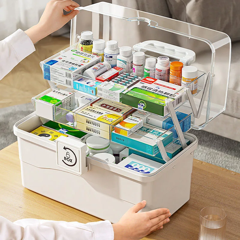 Large Capacity Home Medicine Box Medicine Storage Multi Layer Classification Home Medicine Box Portable First Aid Medical Kit