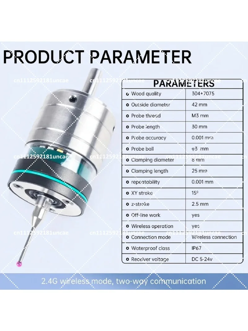 Wireless Probe Tool 3D Edge Detector Centering Rod Replacement for CNC Machining Centers