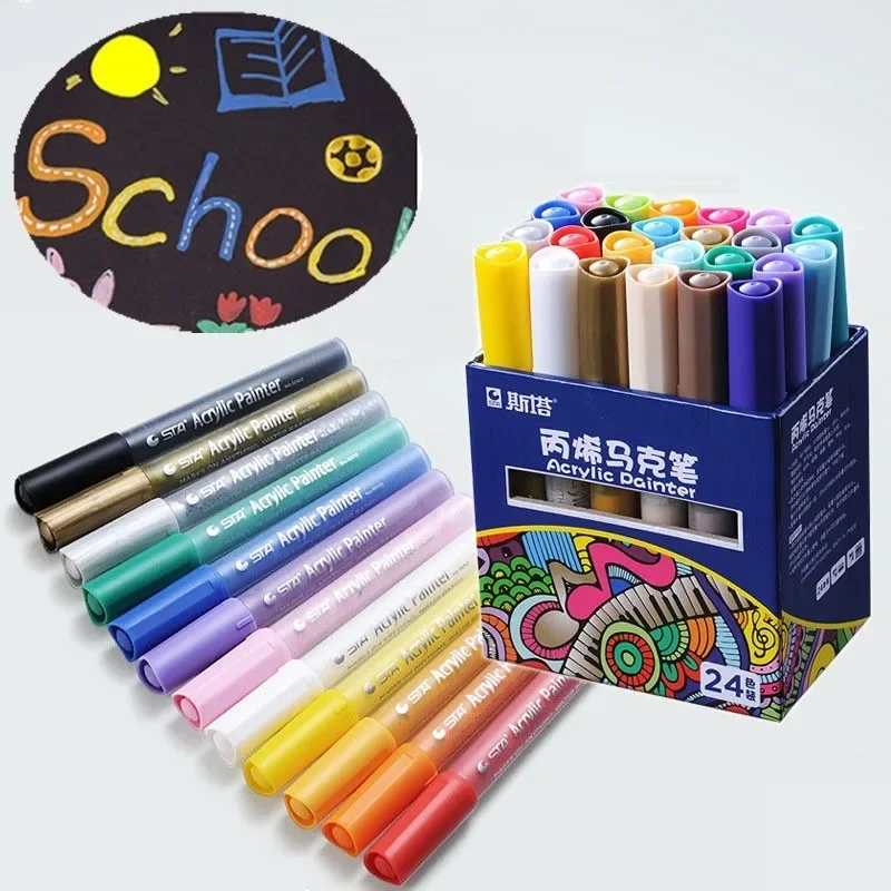 

50 Color New Acrylic Marker Pen Odorless Water-based Paint Pen Set School Art Supplies Students Paint Graffiti Watercolor Pens