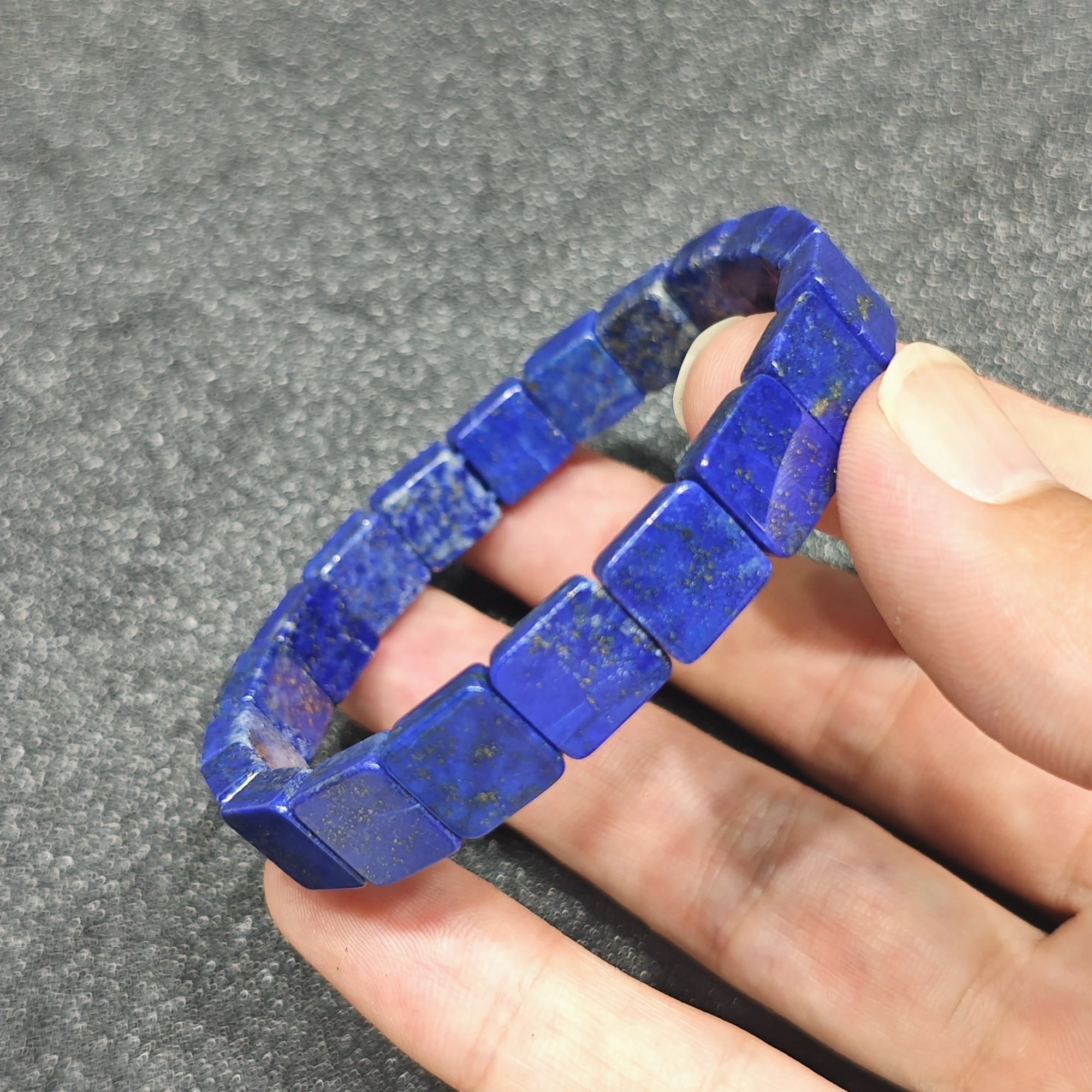 Natural Lapis Lazuli Bar Bracelet Gemstone Square Flat Slab Cuff Royal Blue Pyrite Crystal Jewelry Present Supply 1 Piece