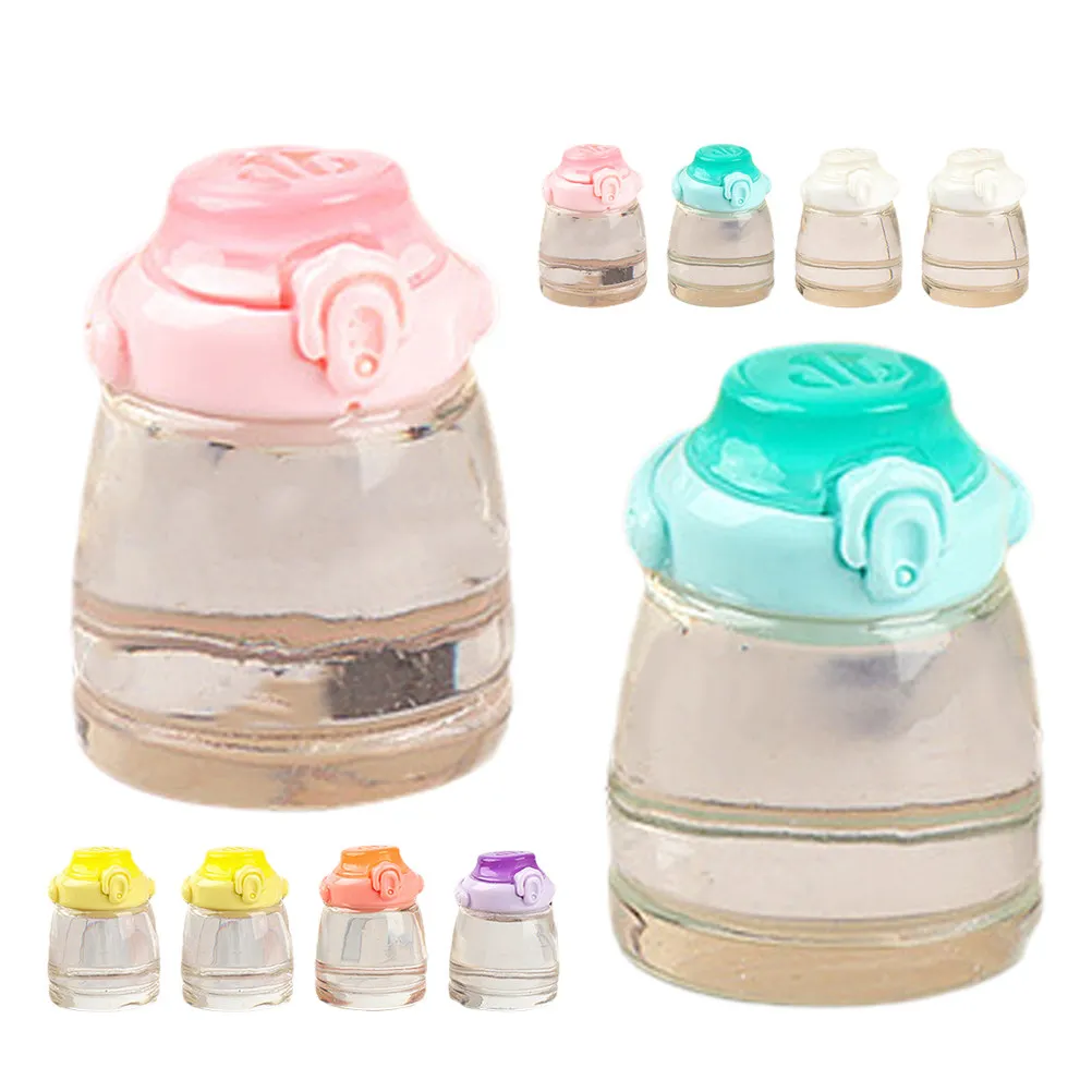 

12Pcs Resin Miniature Large Belly Water Bottles Mixed Color Mini House Accessories Miniature Pretend Play Set Decorative Bottles