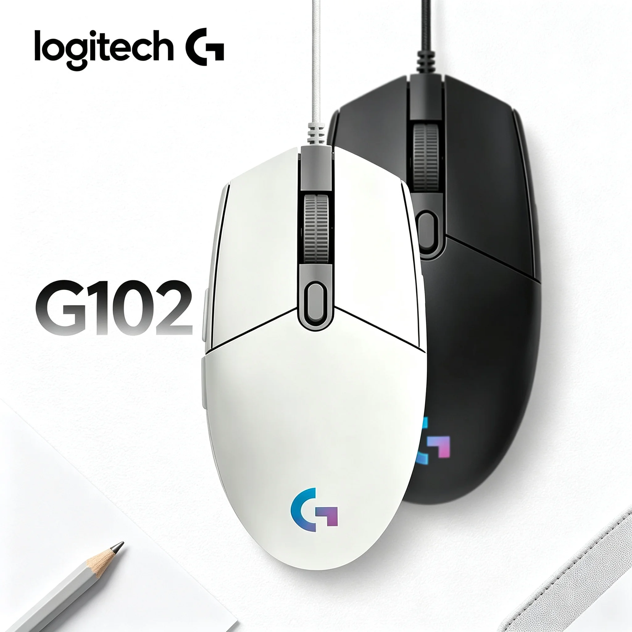 Logitech G102 USB Wired Computer Mouse Assignable 6 Buttons For CS2 PUBG Gaming And Office Spreadsheet Document Work