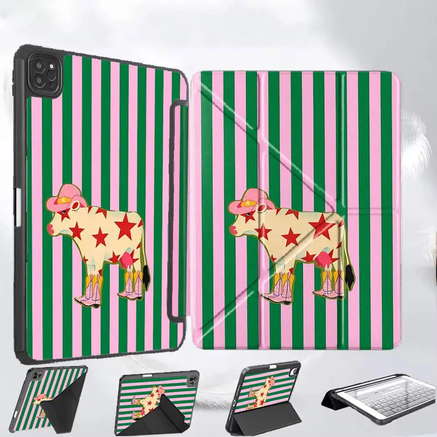 Tablet Case For iPad Pro 2025 Pro 11th 10th 9th 8th 7th 12.9inch Air 4 5 M3 M2 M4 11inch Mini 6 7 Holder Cover Cartoon Striped
