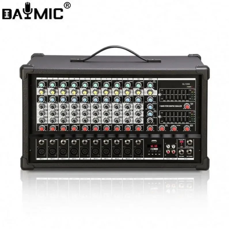 Factory 10 Channel Audio Mixer With Power Amplify Amplifier Box for Home  Ktv Show