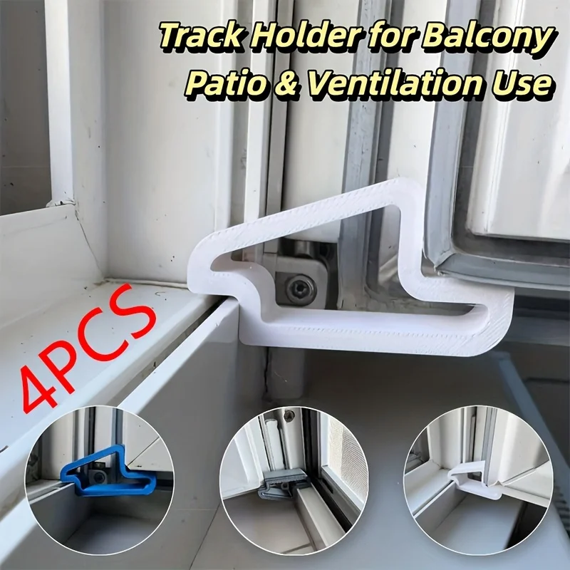Image of 4 Stück Tür-/Fensterstopper, Anti-Kollisions-Türclip, Fenster-Antikollisionsgerät, Schienen-Snap-System, Fenster-Befestigungsset
