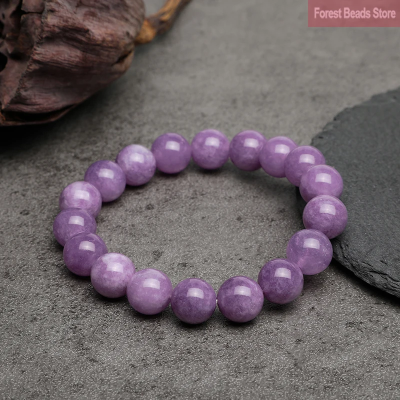 Fashion Natural Light Purple Chalcedony Bracelet High Quality Round Stone Beads Handmade Bracelets For Men Women Jewelry Pulsera