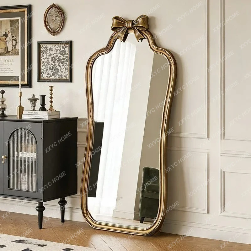 

L retro full-length mirror-style villa special-shaped floor bow fitting mirror