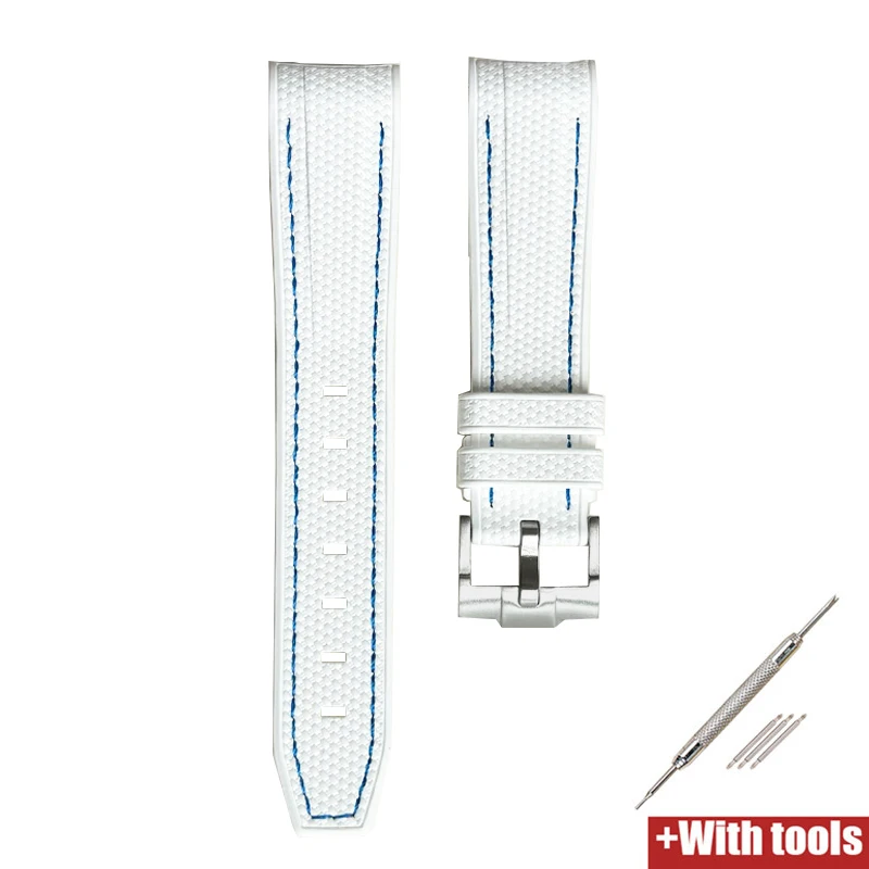 Horlogeband voor Omega X Swatch Joint MoonSwatch band voor Seamaster 300 heren dames 20 mm rubberen siliconen gebogen uiteinde polsband