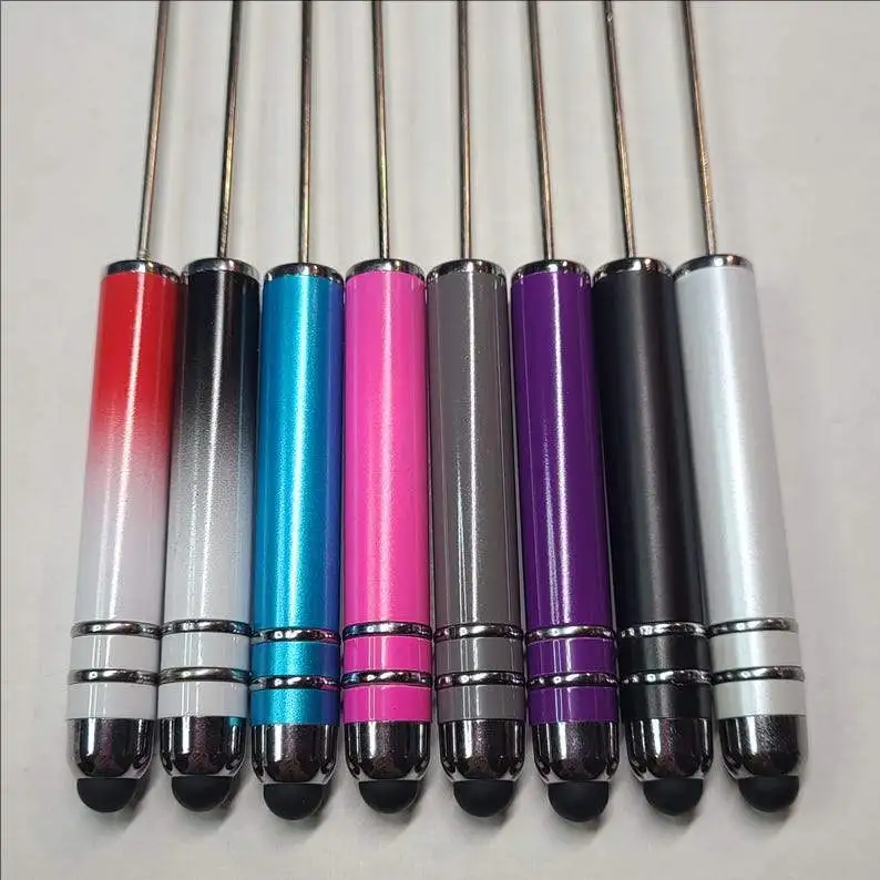 15Pcs Beadable Stylus Pens Touch Pad Pens Beaded Blanks Cellphone Beaded Ballpoint Office Supplies DIY Crafts, Beadable Blanks